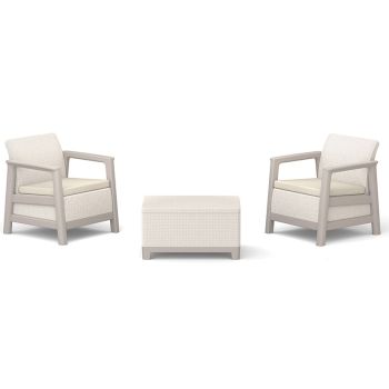 Baštenska garnitura Scandi linea sa box stolom - Bež