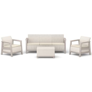 Baštenska garnitura Scandi linea III sa box stolom - Bež