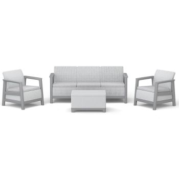 Baštenska garnitura Scandi linea III sa box stolom - Siva