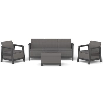 Baštenska garnitura Scandi linea III sa box stolom - Grafit