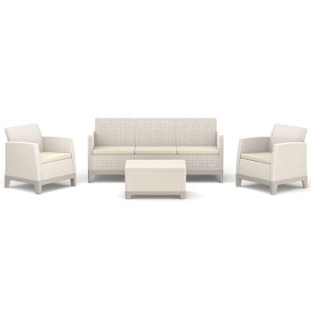 Baštenska garnitura Scandi forma III sa box stolom - Bež