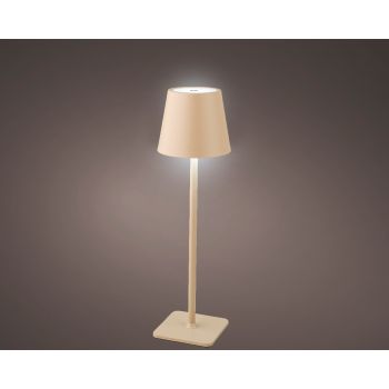 Stona lampa - bež - baterija/izbor LED svetla 20 - 240 lumena - 37 cm