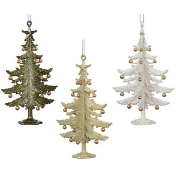 Ukras za jelku - razni oblici plastični jelka više boja 13 cm - pakovanje 1 kom.