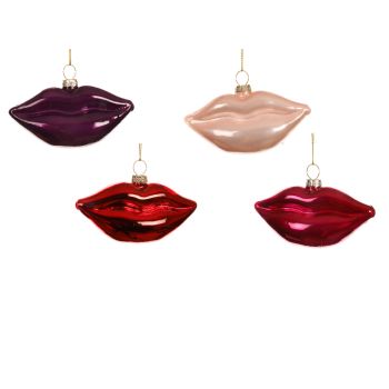 Ukras za jelku - razni oblici staklene usne 9x5 cm - pakovanje 1 kom.