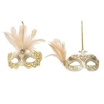 Ukras za jelku - razni oblici plastična maska sa perjem 5 cm - pakovanje 1 kom.