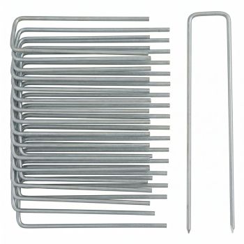 Metalni pocinkovani klinovi za agrotekstil dimenzija 3 cm x 15 cm x 3 mm u pakovanju od 20 komada