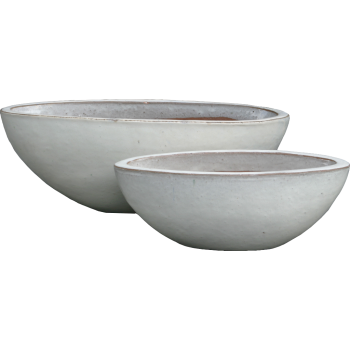 Saksija keramika glazirana 55x28x21cm Bela