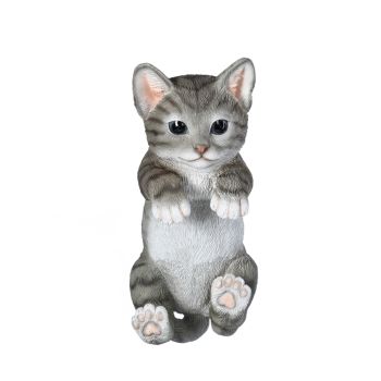 Figura mačke za ivicu ograde - siva