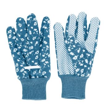 Baštenske rukavice pamučne sa printom - plave