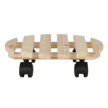 Podmetač za saksije drveni sa točkićima L - za spolja