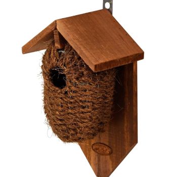 Kućica za ptice - drvo i kokosova vlakna