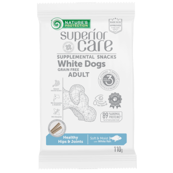 Natures Protection Snack White Dog/G.F./Healthy Hips & Joints White Fish - 110 g