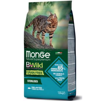 Monge Bwild Grain Free Cat Sterilised Tuna/Grasak 1.5kg