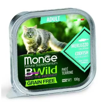 Monge Bwild Cat Pasteta Adult Bakalar/Povrce 100g