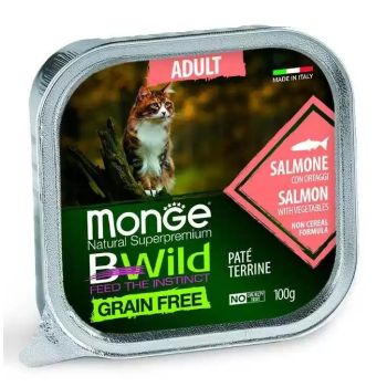 Monge Bwild Cat Pasteta Adult Losos/Povrce 100g