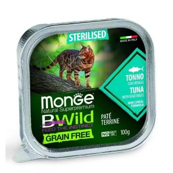Monge Bwild Cat Pasteta Sterilised Tuna/Povrce 100g