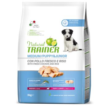 Trainer Natural Dog Medium Puppy & Junior Sveža Piletina 3kg