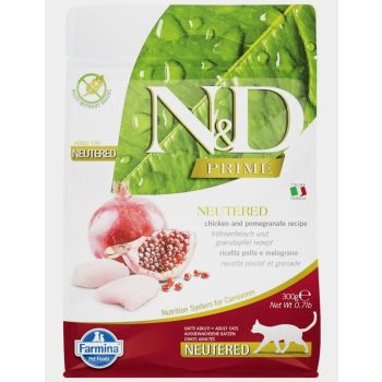 N&D Prime Cat Neutered Chicken&Pomegranate 0.3 kg
