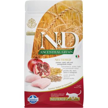 N&D Ancestral Grain Cat Neutered Chicken&Pomegranate 1.5 kg